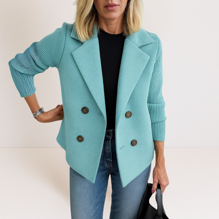 Feyrinna | Elegant Knit-sleeve Jacket
