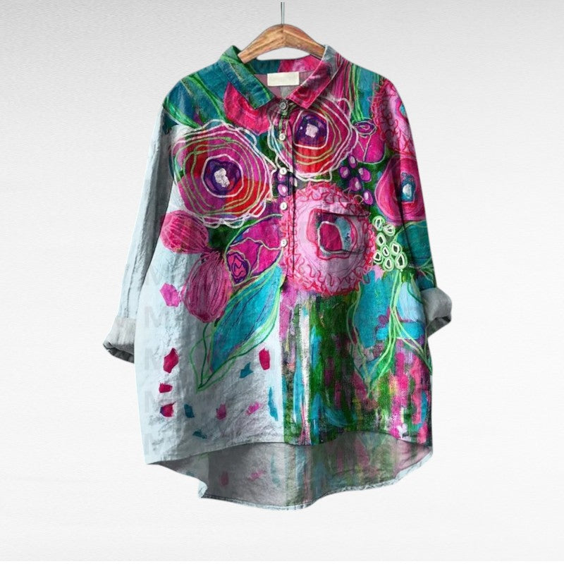 THERESY | Elegant Summer Linen Blouse