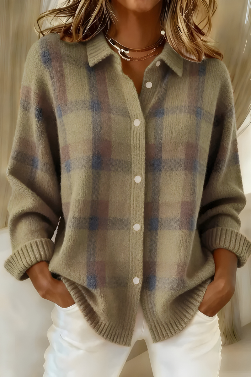 Élise | Rust Plaid Blouse