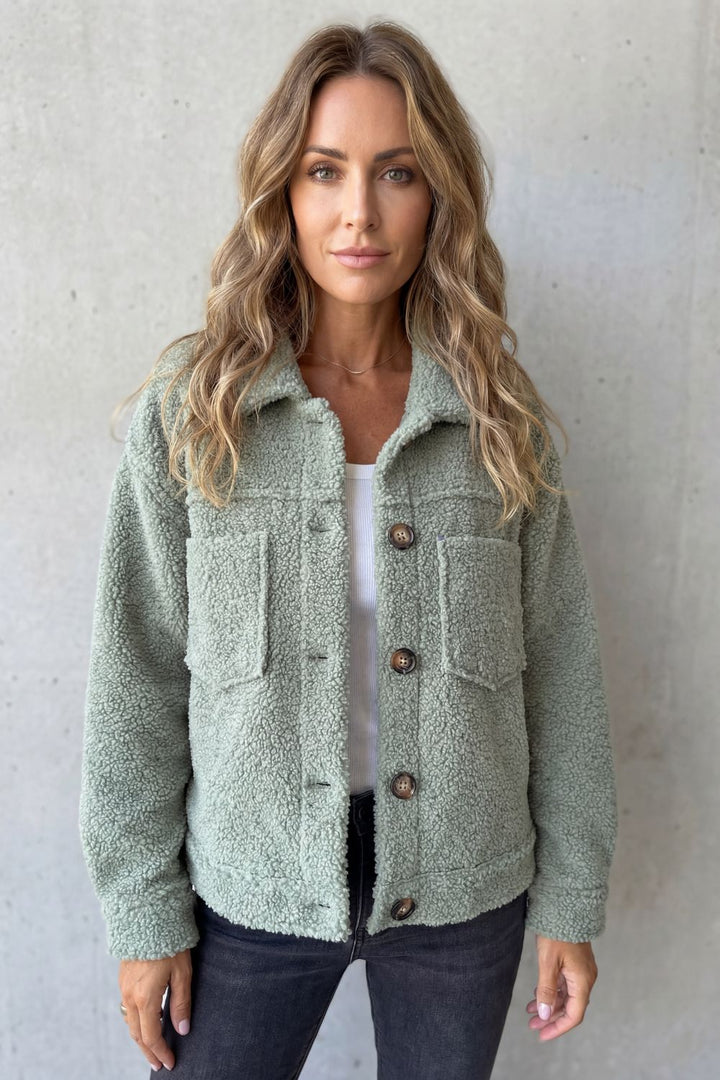 Floretta – Textured fleece style – Button-up jacket