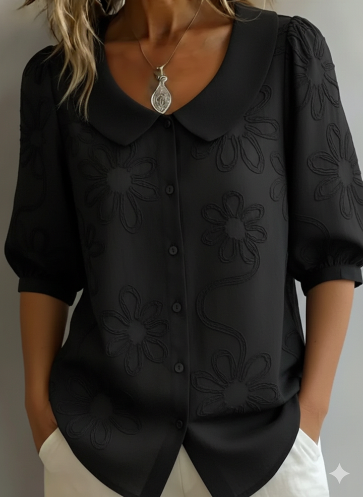 AURELIE™ — Lightweight Floral Blouse with a natural elegance