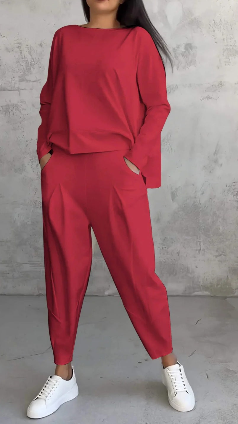 AMELIA | Casual Two-Piece Set with Round Neck and Long Sleeves