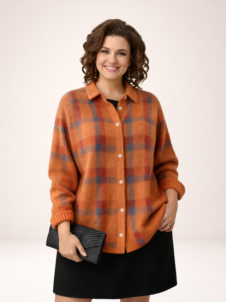 Élise | Rust Plaid Blouse