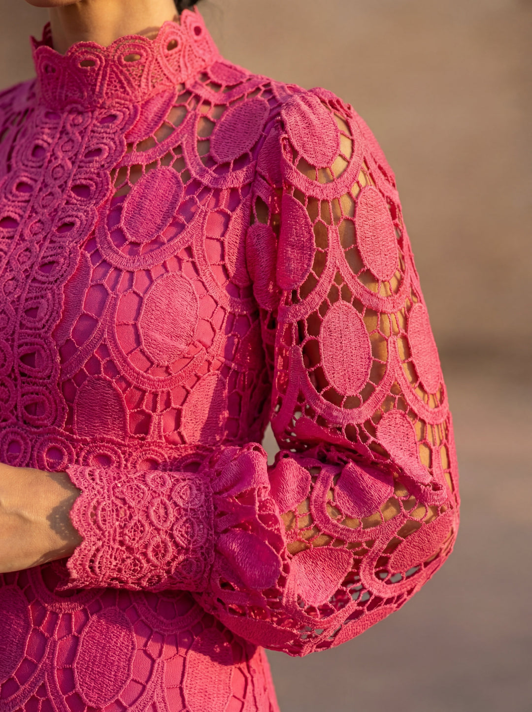 CLAIRE | Elegant Lace Maxi Dress with Long Sleeves