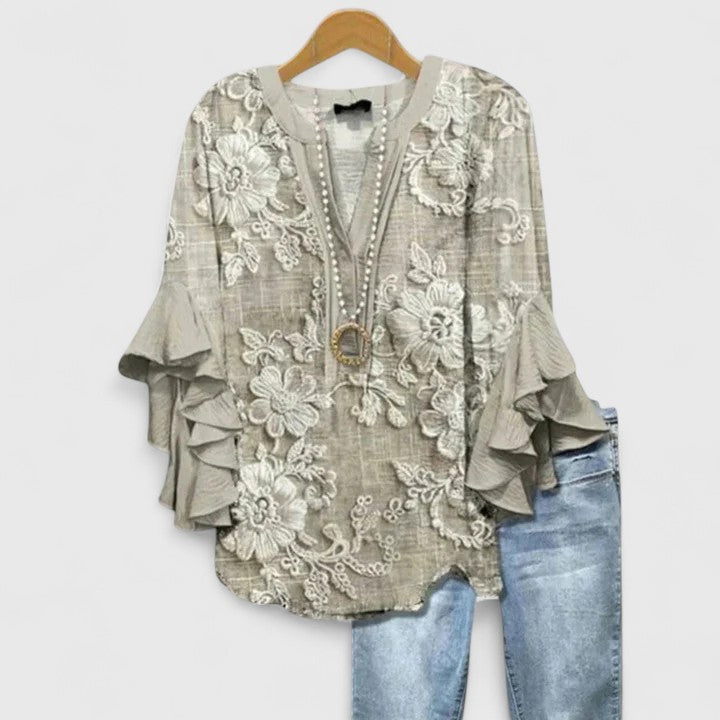AURELIA™ | Ruffle Sleeve Statement Blouse