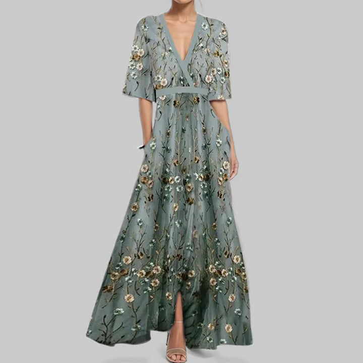 ELENA™ | Statement Print Maxi Dress