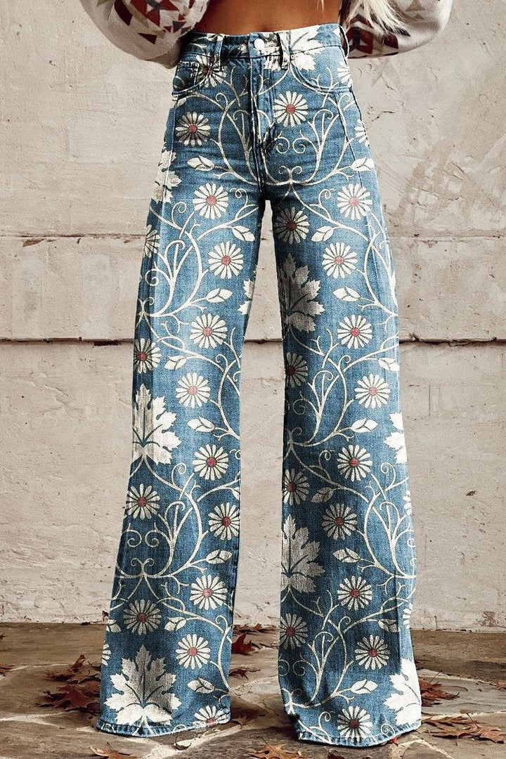 Léna | Floral Wide Leg Trousers